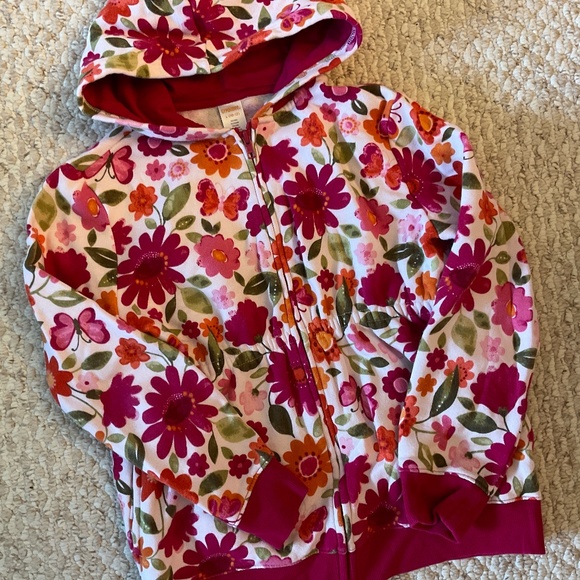 🦋 GYMBOREE GIRLS🦋 flowery zipped hoodie - Picture 3 of 3